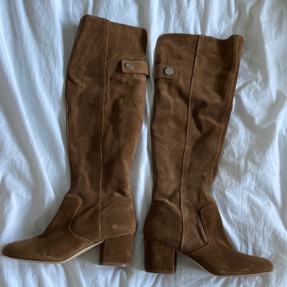 Tall brown suade boots